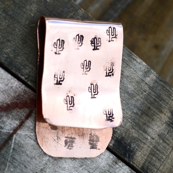 Saguaro Cactus Arizona Money Clip Solid Copper Men Gift Usher Southwestern - Picture 4 of 8